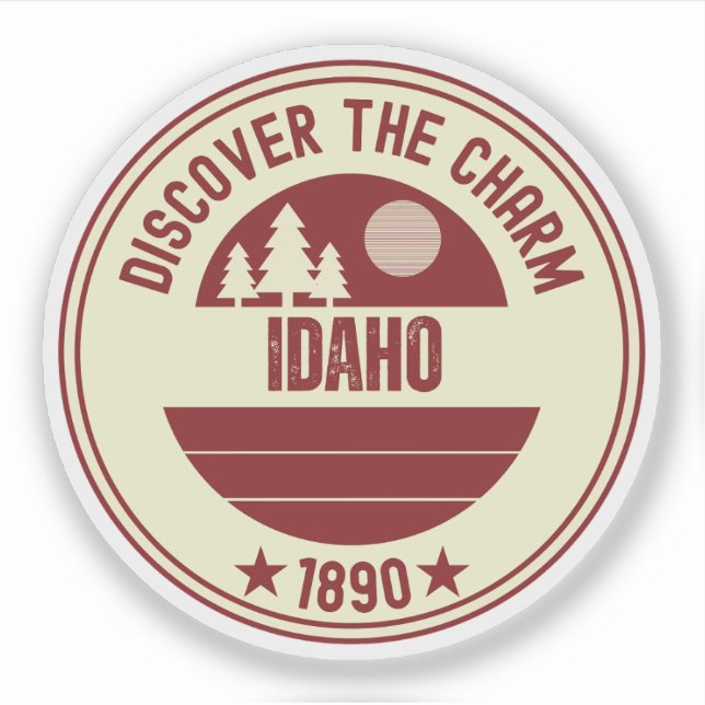 Gem Staat Idaho - Landschaftliches Landschaftsgesc Aufkleber (Vorderseite)