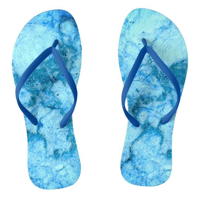 Gem Stone Pattern, Blue Bahia Granite Flip Flops (Fußbett)