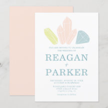 Gem Stones Elegant Blush Pink Pastel Wedding