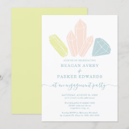 Gem Stones Elegante Pastel Engagement Party Einladung