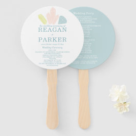 Gem Stones Modern Pastel Blue Wedding Fächer