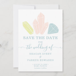 Gem Stones Pastel Blue Elegante Hochzeit Save The Date