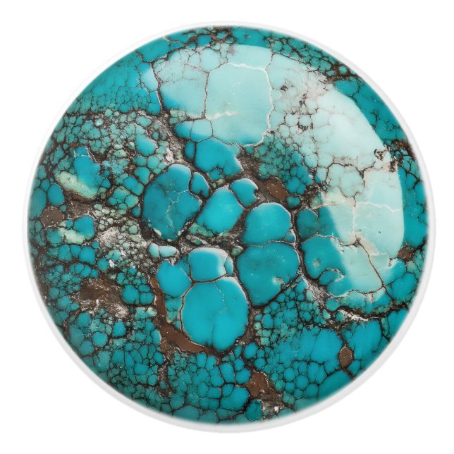 Gem Turquoise Pattern Keramikknauf (Vorderseite)