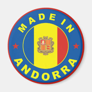 gemacht im Andorra-Landesflaggeaufkleber Magnet