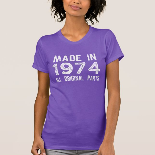 GEMACHT im Jahre 1974 alle VORLAGE zerteilt T-Shirt (Vorderseite)