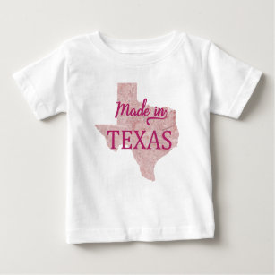 Gemacht im Texas-Mädchen-Baby-T - Shirt-Rosa-Shirt Baby T-shirt