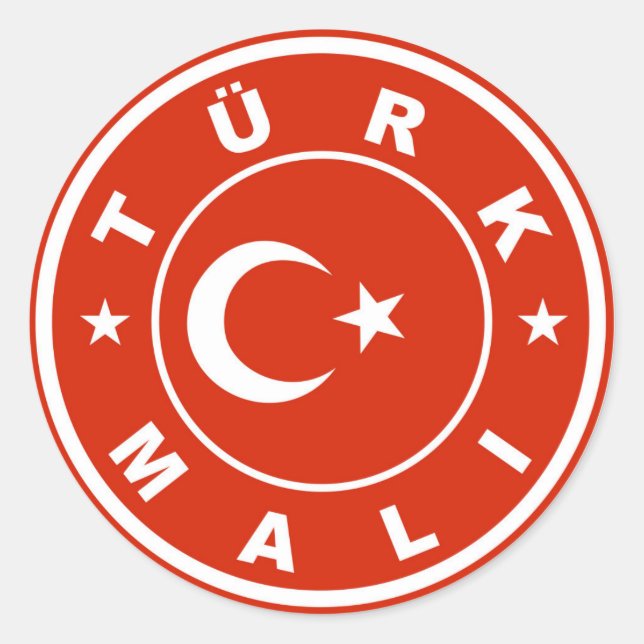 gemacht im Truthahn-Landesflagge-Aufklebertürken Runder Aufkleber (Vorderseite)