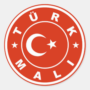 gemacht im Truthahn-Landesflagge-Aufklebertürken Runder Aufkleber