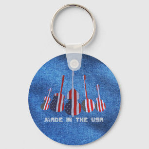 GEMACHT IM USA-KEYCHAIN SCHLÜSSELANHÄNGER