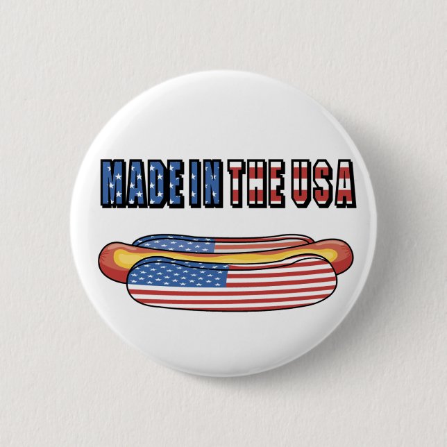 Gemacht im USA-Würstchen Button (Vorderseite)
