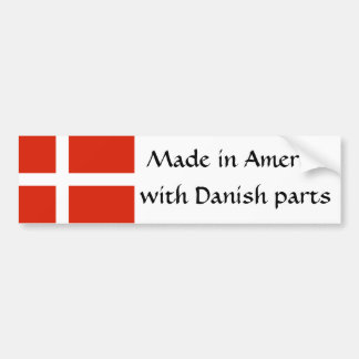 Gemacht in Amerika mit dänischen Teilen! Autoaufkleber