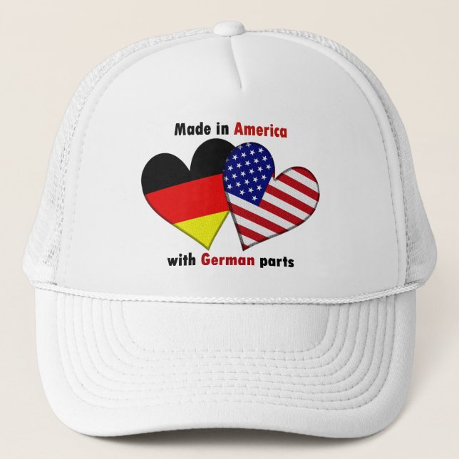 gemacht in Amerika mit deutschen Teilen Truckerkappe (Vorderseite)