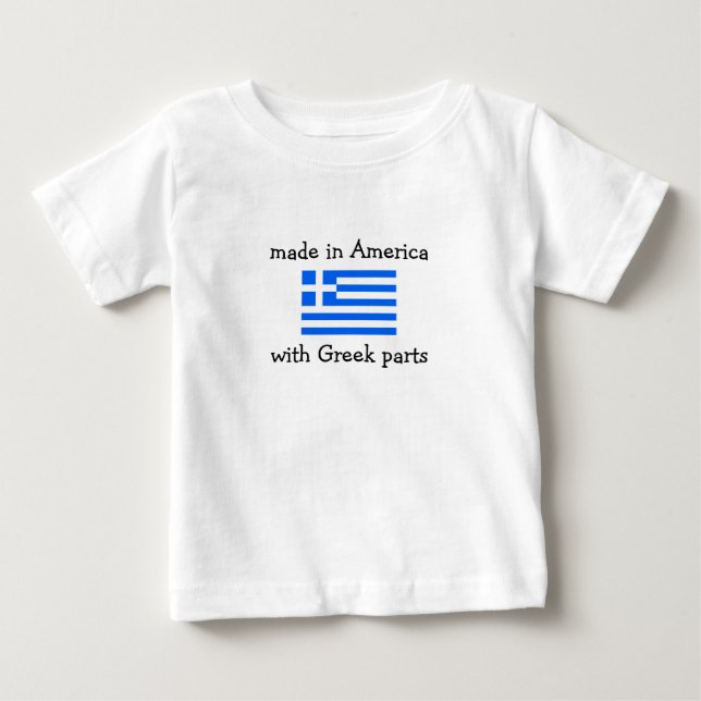 gemacht in Amerika mit griechischen Teilen Baby T-shirt (Vorderseite)
