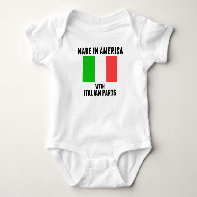 Gemacht in Amerika mit italienischen Teilen Baby Strampler (Vorderseite)