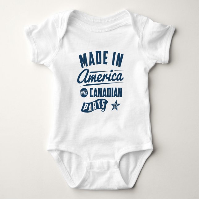 Gemacht in Amerika mit kanadischen Teilen Baby Strampler (Vorderseite)