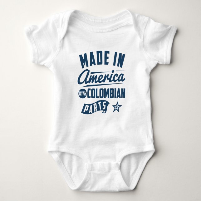 Gemacht in Amerika mit kolumbianischen Teilen Baby Strampler (Vorderseite)