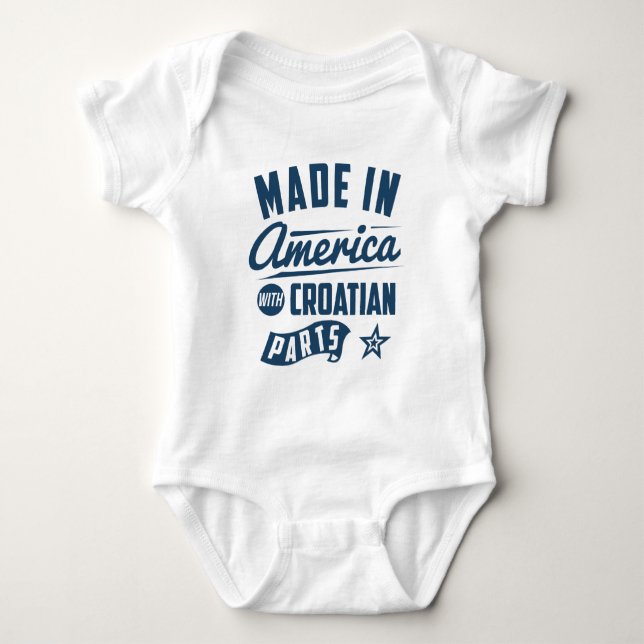 Gemacht in Amerika mit kroatischen Teilen Baby Strampler (Vorderseite)