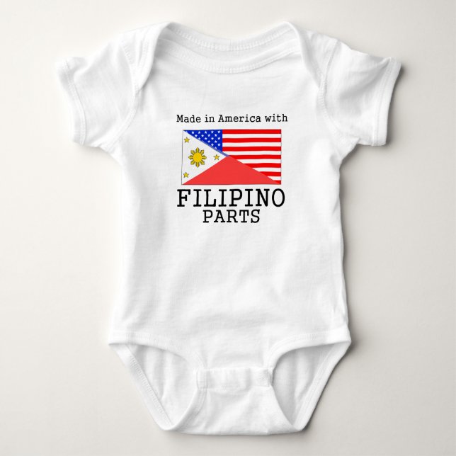 Gemacht in Amerika mit philippinischen Teilen Baby Strampler (Vorderseite)