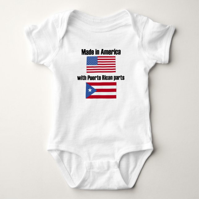 Gemacht in Amerika mit puertorikanischen Teilen Baby Strampler (Vorderseite)
