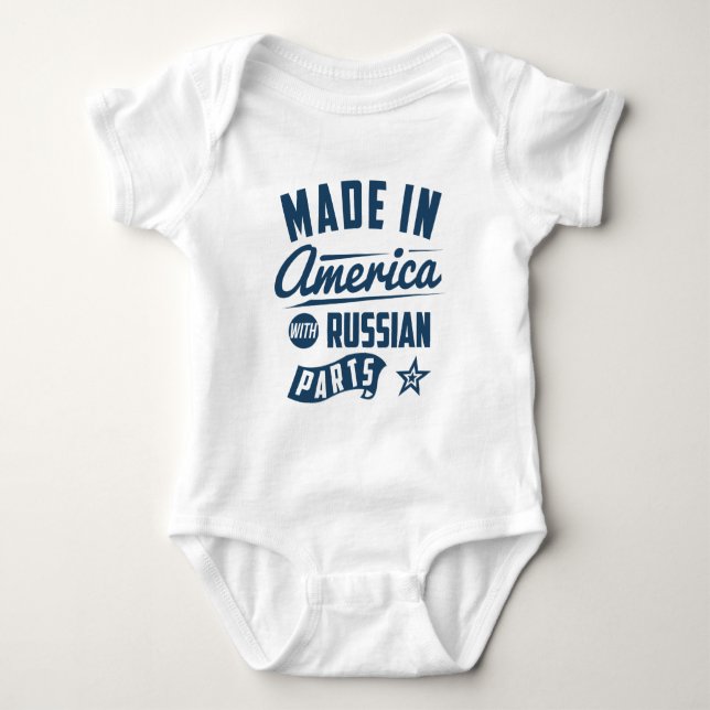 Gemacht in Amerika mit russischen Teilen Baby Strampler (Vorderseite)