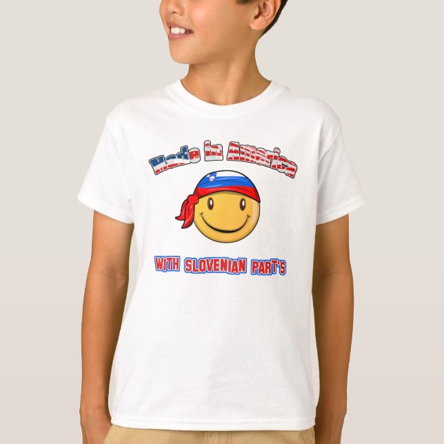 Gemacht in Amerika mit slowenisch Teilen T-Shirt (Vorderseite)