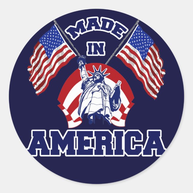 GEMACHT IN AMERIKA RUNDER AUFKLEBER (Vorderseite)