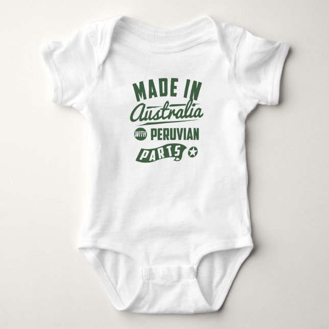 Gemacht in Australien mit peruanischen Teilen Baby Strampler (Vorderseite)