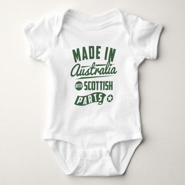 Gemacht in Australien mit schottischen Teilen Baby Strampler (Vorderseite)