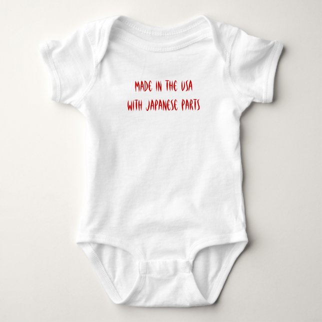 Gemacht in den USA mit japanischen Teilen Baby Strampler (Vorderseite)