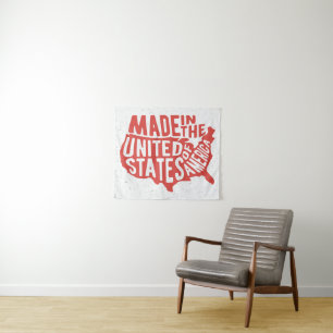 Gemacht in der USA-Typografie Wandteppich