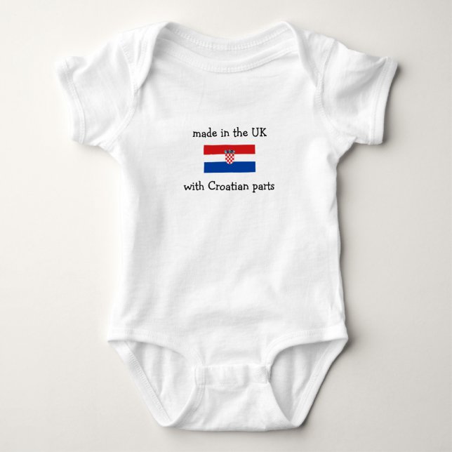 gemacht in Großbritannien mit kroatischen Teilen Baby Strampler (Vorderseite)
