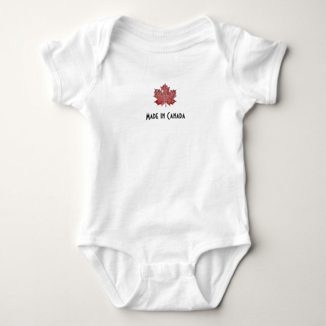 Gemacht in Kanada, Ahornblattbodysuit Baby Strampler (Vorderseite)