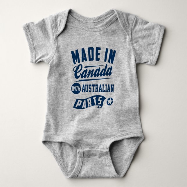 Gemacht in Kanada mit australischen Teilen Baby Strampler (Vorderseite)