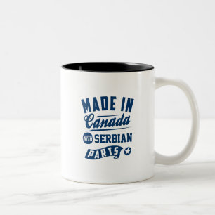 Gemacht in Kanada mit serbischen Teilen Zweifarbige Tasse