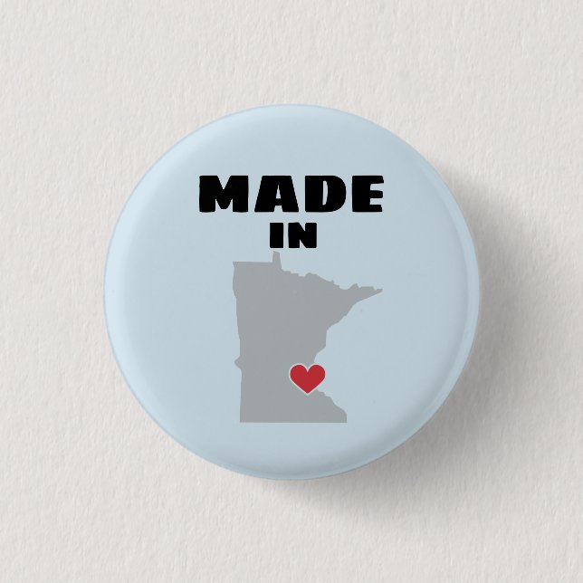 Gemacht in Minnesota-Knopf Button (Vorderseite)