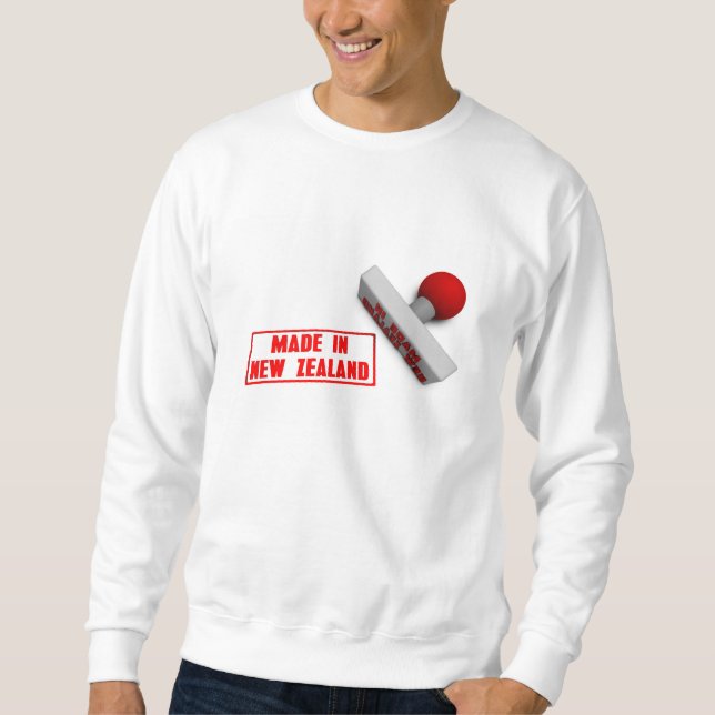 Gemacht in Neuseeland-Briefmarke oder -hieb auf Sweatshirt (Vorderseite)