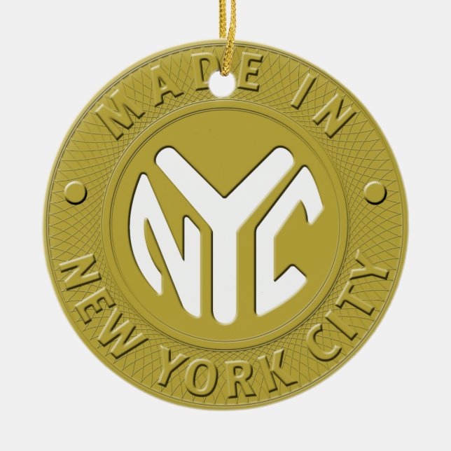 Gemacht in New- York Cityverzierung Keramikornament (Vorne)