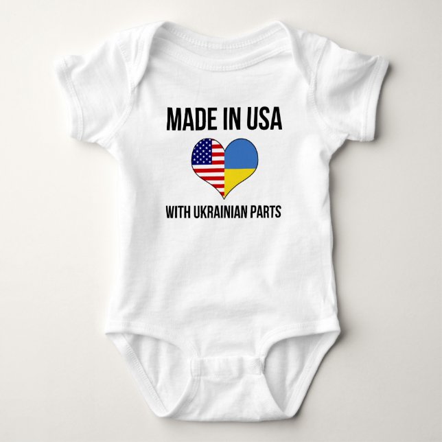 Gemacht in USA mit ukrainischen Teilen Baby Strampler (Vorderseite)
