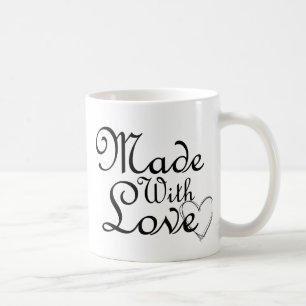 Gemacht mit Liebe-Weiß-Herzen Kaffeetasse