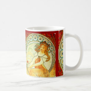 Gemälde. Aus der Serie Die Künste von Mucha Kaffeetasse