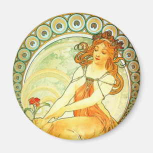Gemälde. Aus der Serie Die Künste von Mucha Magnet