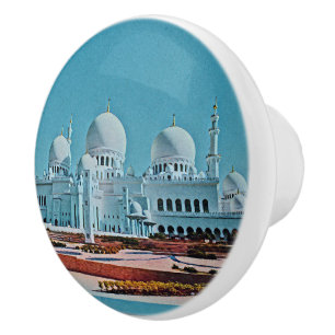 Gemälde der Abu Dhabi Moschee Keramikknauf