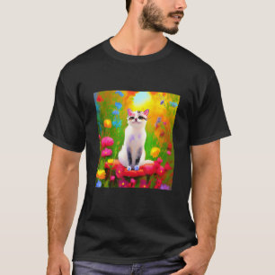 Gemälde der affektierten Kitty-Katze T-Shirt