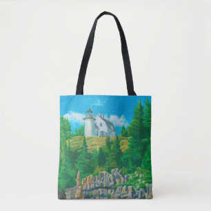 Gemälde des Bear Island Leuchtturms Tasche