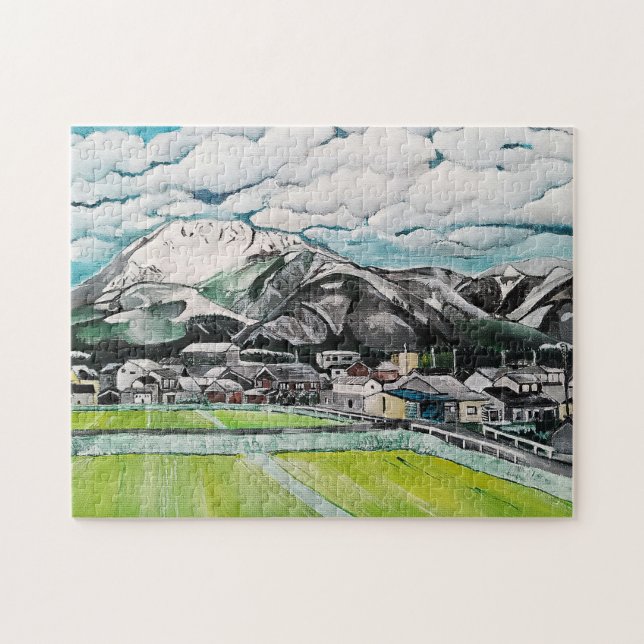 Gemälde des Berges Fuji von Alfred Fox (Horizontal)