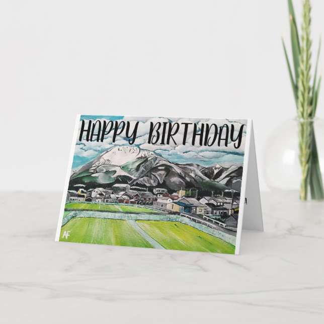 Gemälde des Berges Fuji von Alfred Fox Karte (Vorderseite)