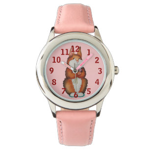 Gemälde des niedlichen braunen Hasen Armbanduhr