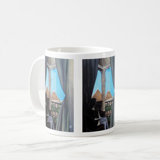 Gemälde des Pyramisa Hotels von Alfred Fox Kaffeetasse (Vorderseite Links)