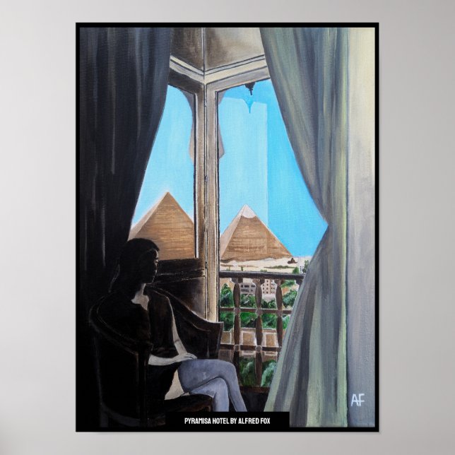 Gemälde des Pyramisa Hotels von Alfred Fox Poster (Vorne)