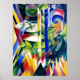 Gemälde Die Kleinen Gebirgsziegen von Franz Marc Poster